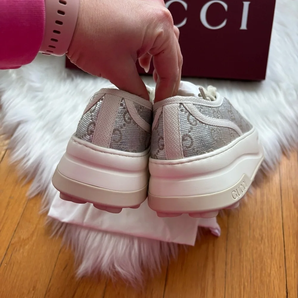 Gucci Tennis Treck Metallic Sneakers - Picture 4 of 7